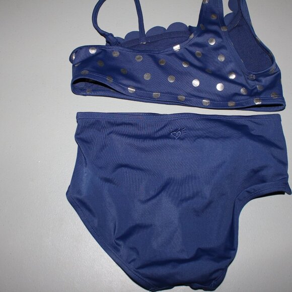 Blue & Silver 2 Pcs Justice Bikini Swimsuit Size 12 - Picture 5 of 10